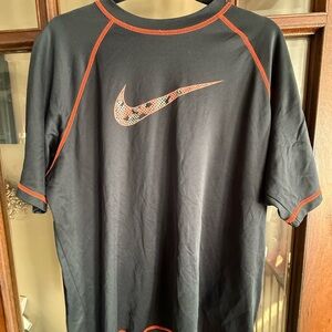 Nike Dri-Fit Black and Orange T-Shirt with camo swoosh